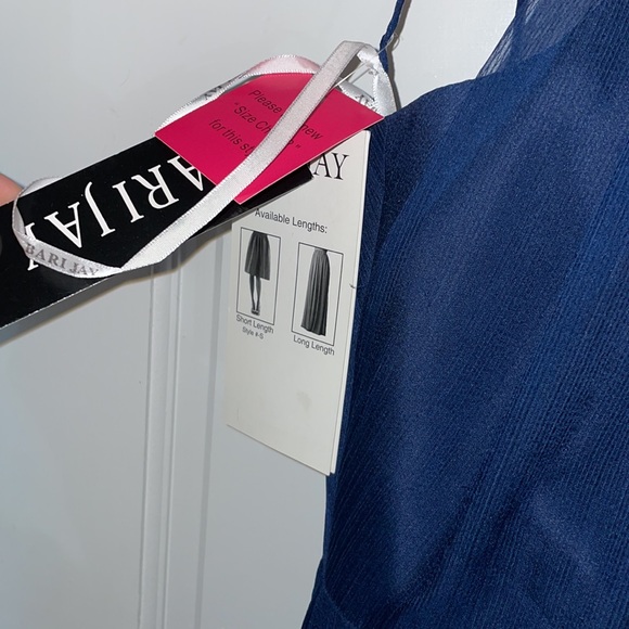 NWT Bari Jay Size 16 Navy formal prom bridesmaid halter dress - Picture 6 of 12